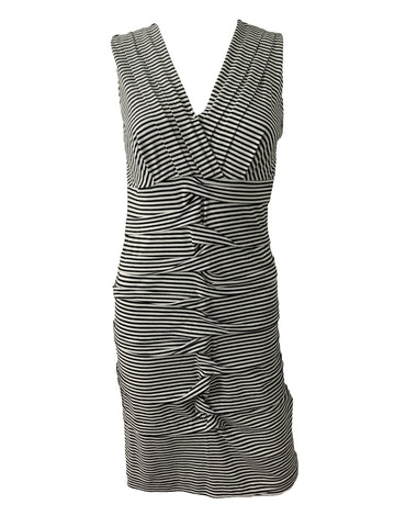 Striped Ruched Sheath Dress Size Medium