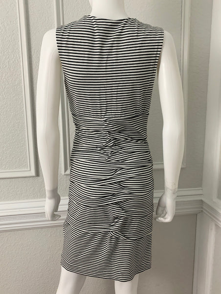 Striped Ruched Sheath Dress Size Medium