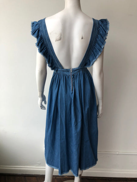Chambray Apron Dress Size XS - lesfilsconsignment