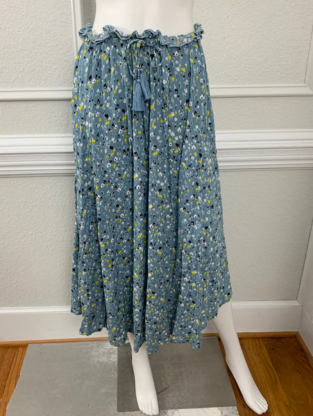 Angie Blue Floral Skirt Size Small
