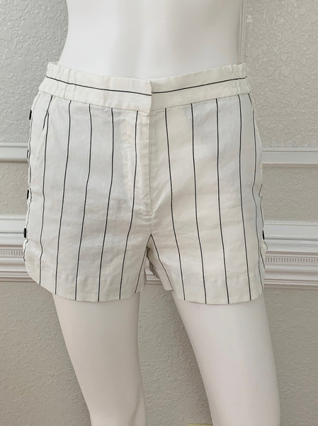 Linen Blend Striped Shorts Size 0