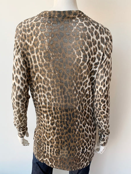 Leopard Boyfriend Cardigan Size Large