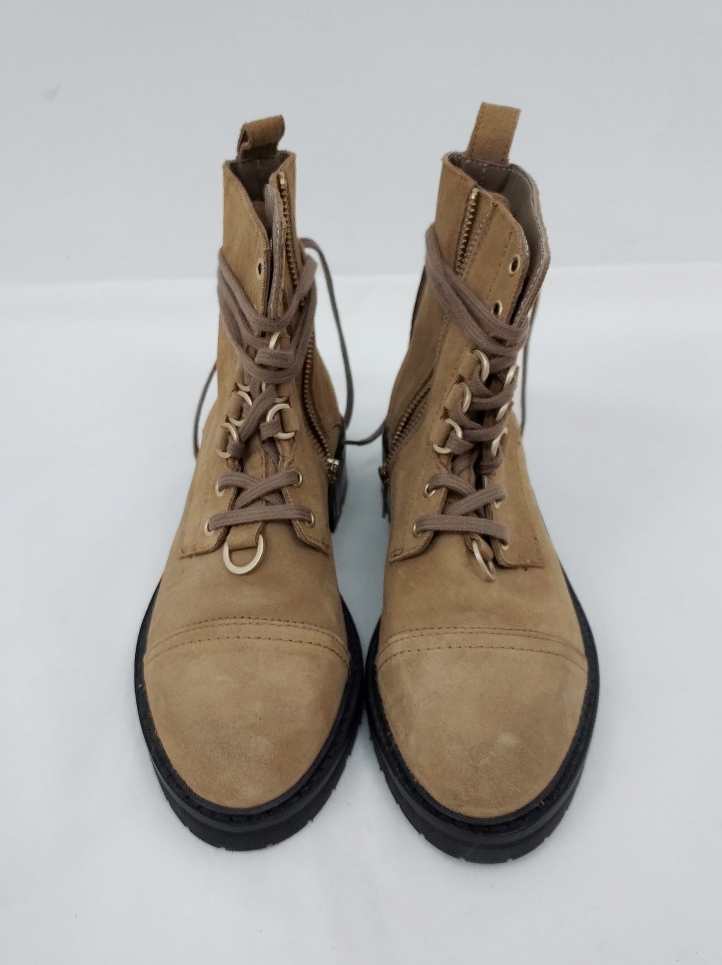 Suede Lace Up Boots Size 37