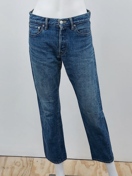 Japanese Denim Mid Rise Straight Leg Jeans Size 28