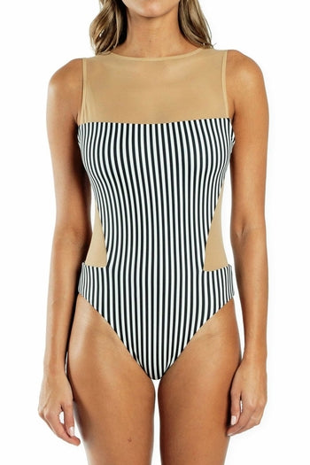 Prude Jude Striped Swimsuit Size XS
