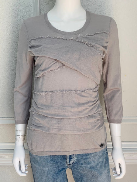 Ruched Wool Sweater Size Medium