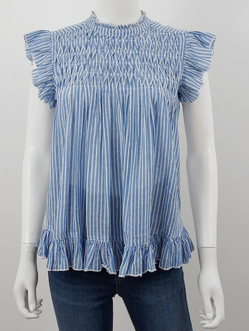 Smocked Striped Top Size Small NWT