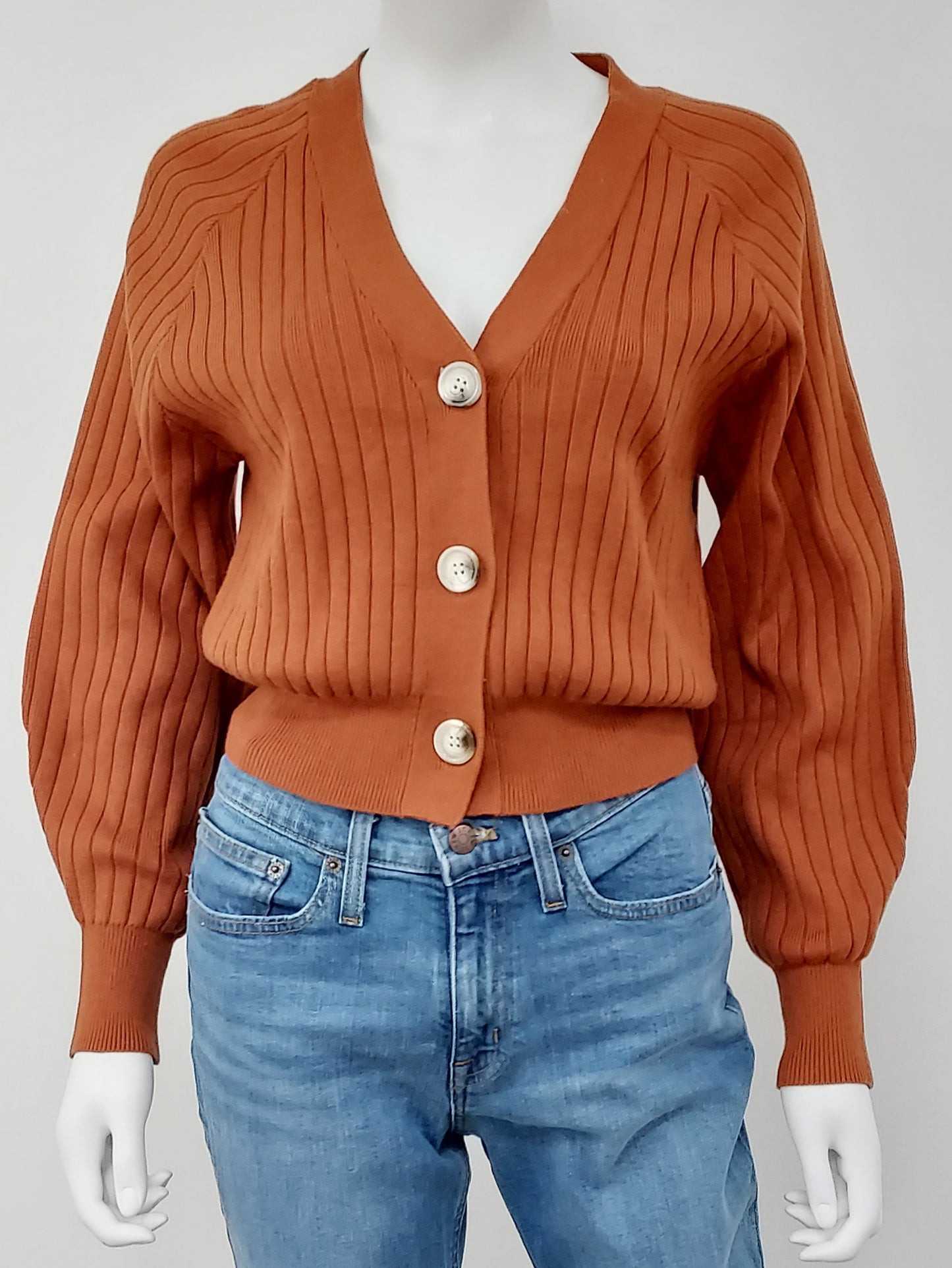 Megan Ribbed Knit Cardigan Size Small