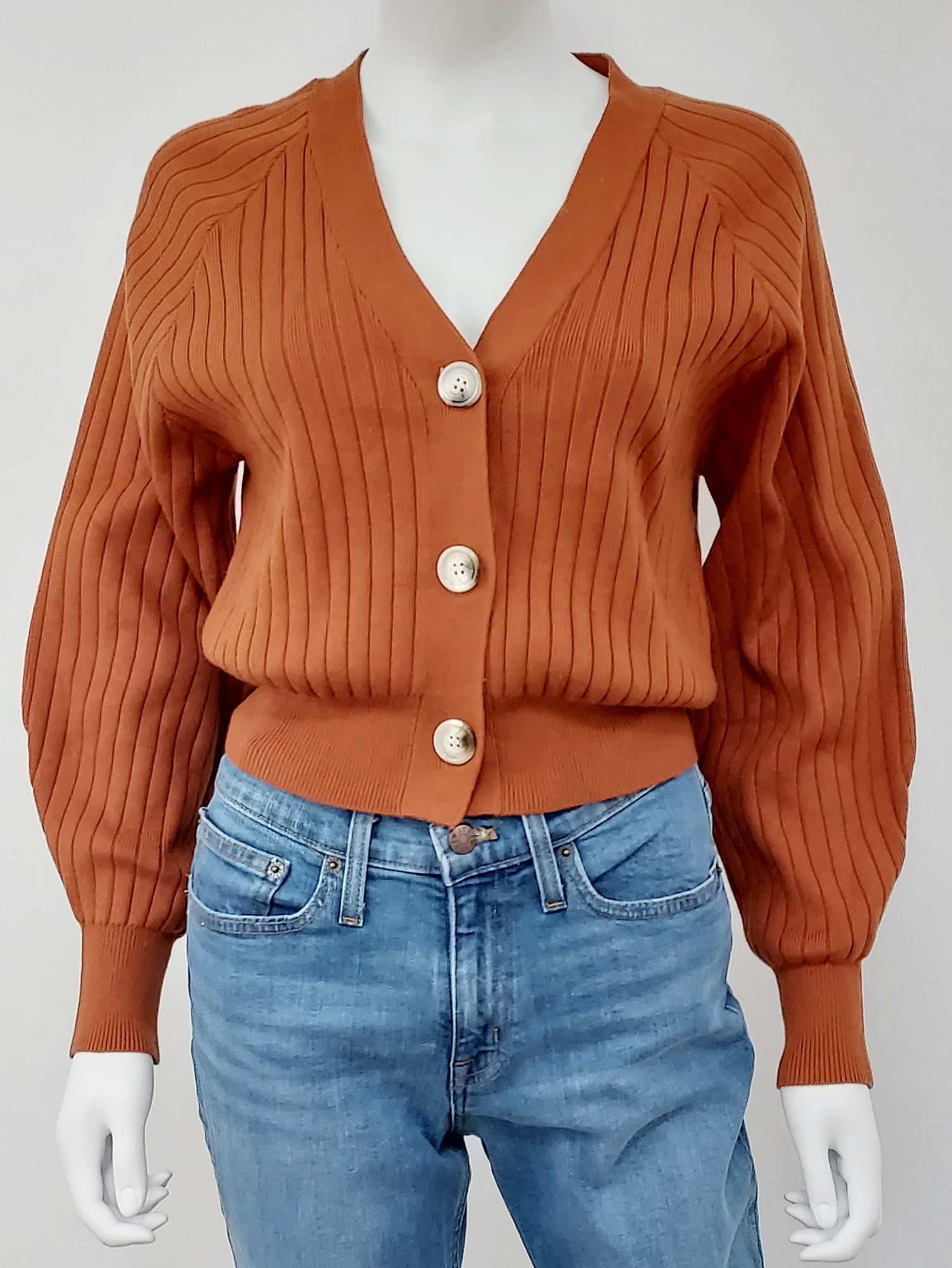 Megan Ribbed Knit Cardigan Size Small