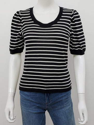 Striped Puff Sleeve Tee Size Small