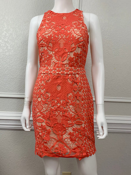 Coral Lace Dress Size Small