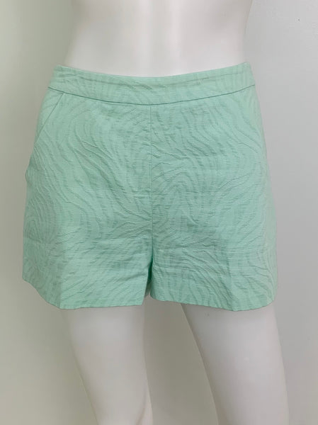Mint Green Textured Shorts Size 6