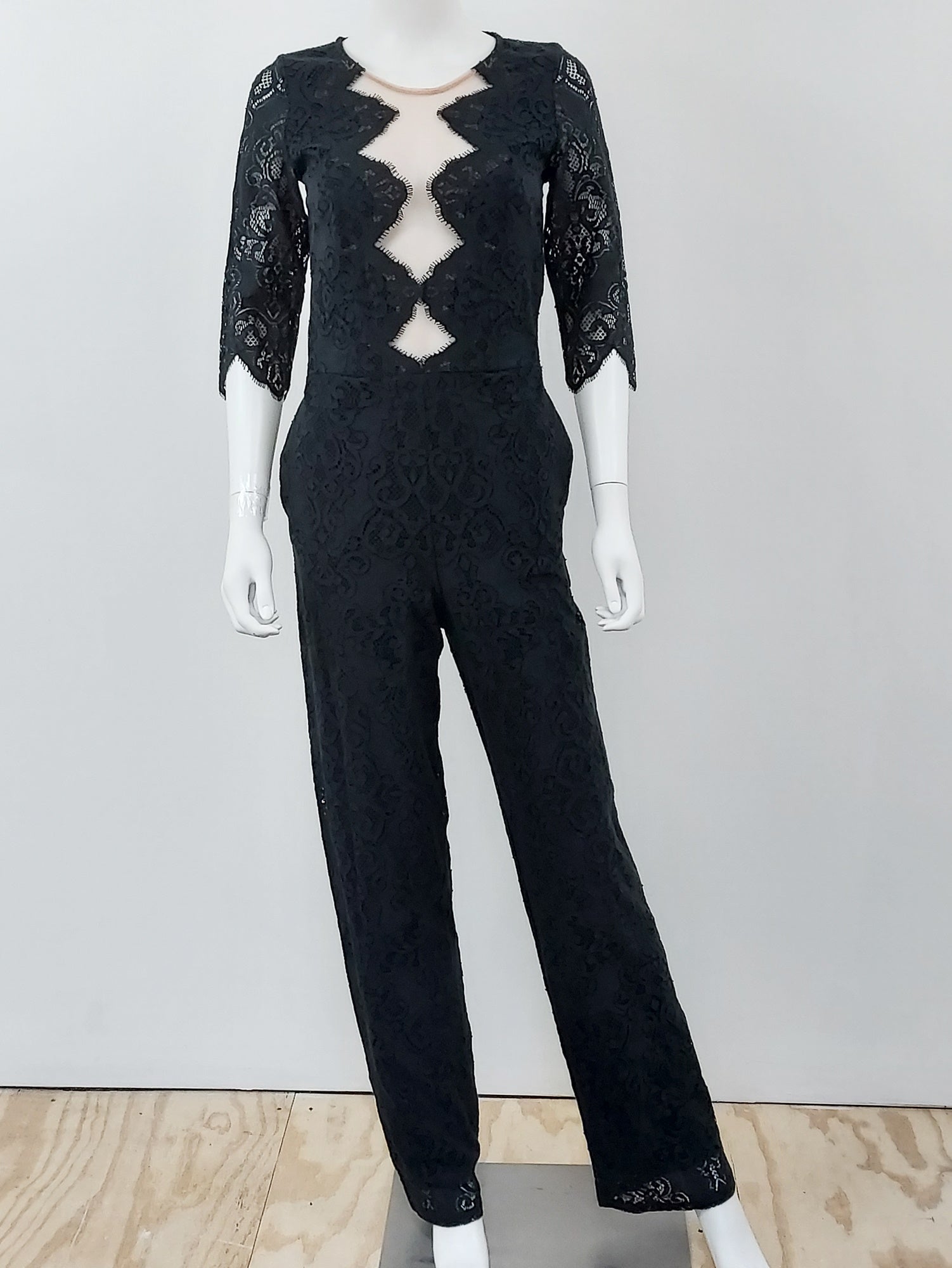 Noir Black Lace Jumpsuit Size Medium