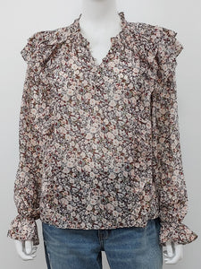 Floral Ruffle Blouse Small
