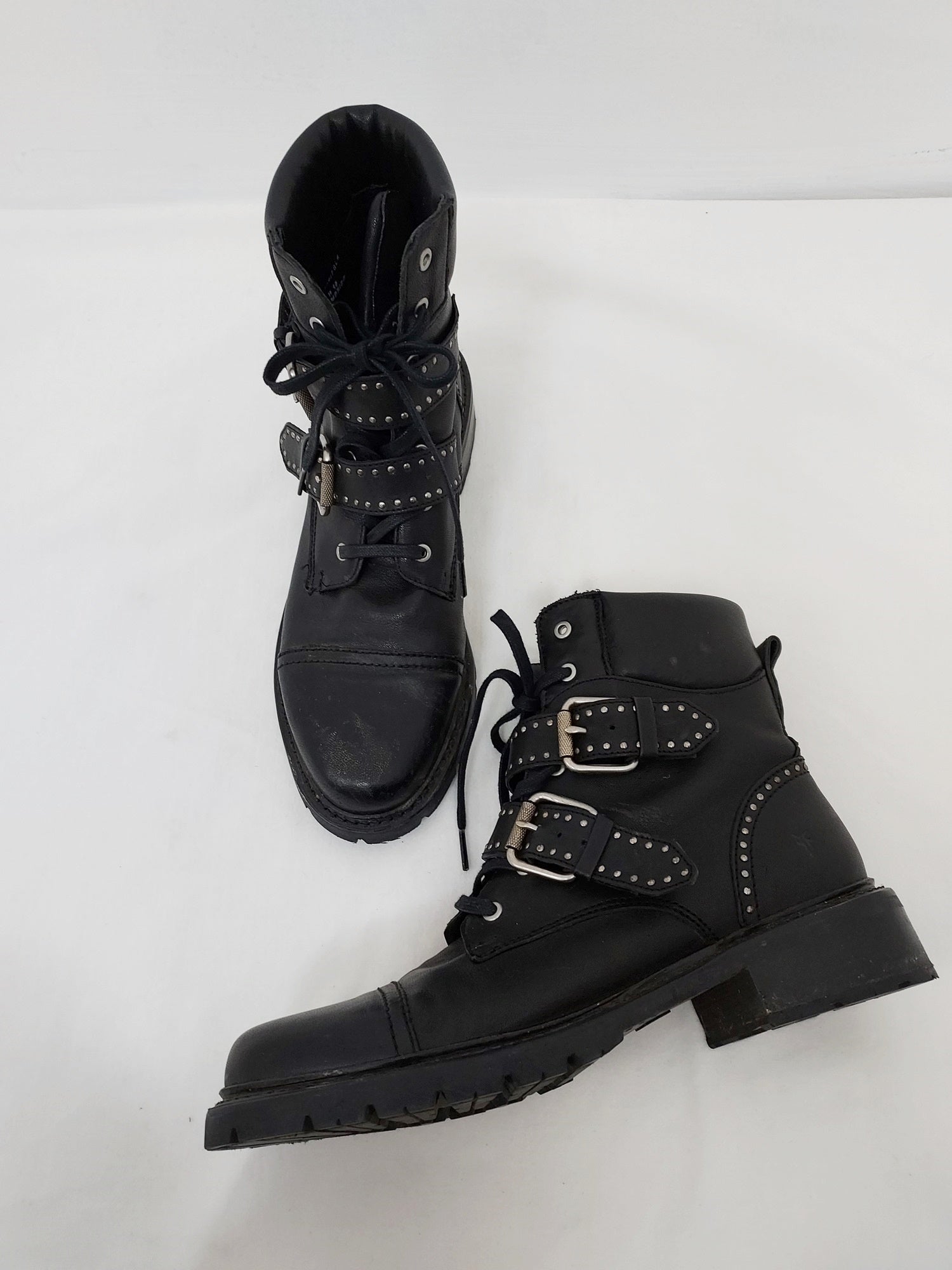 Studded Lace Up Ankle Boots Size 10