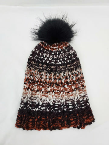 Wool Knit Pompom Beanie