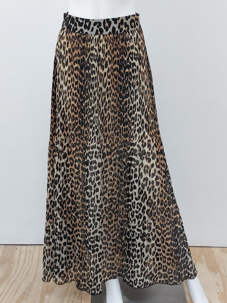 Georgette Leopard Maxi Skirt Size 34/0