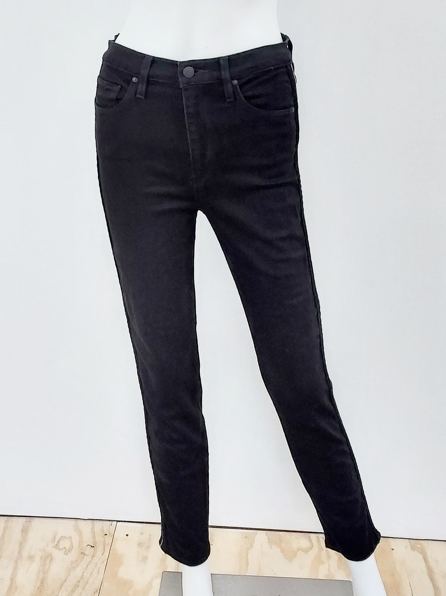 High Rise Straight Leg Jeans with Side Stripe Size 27