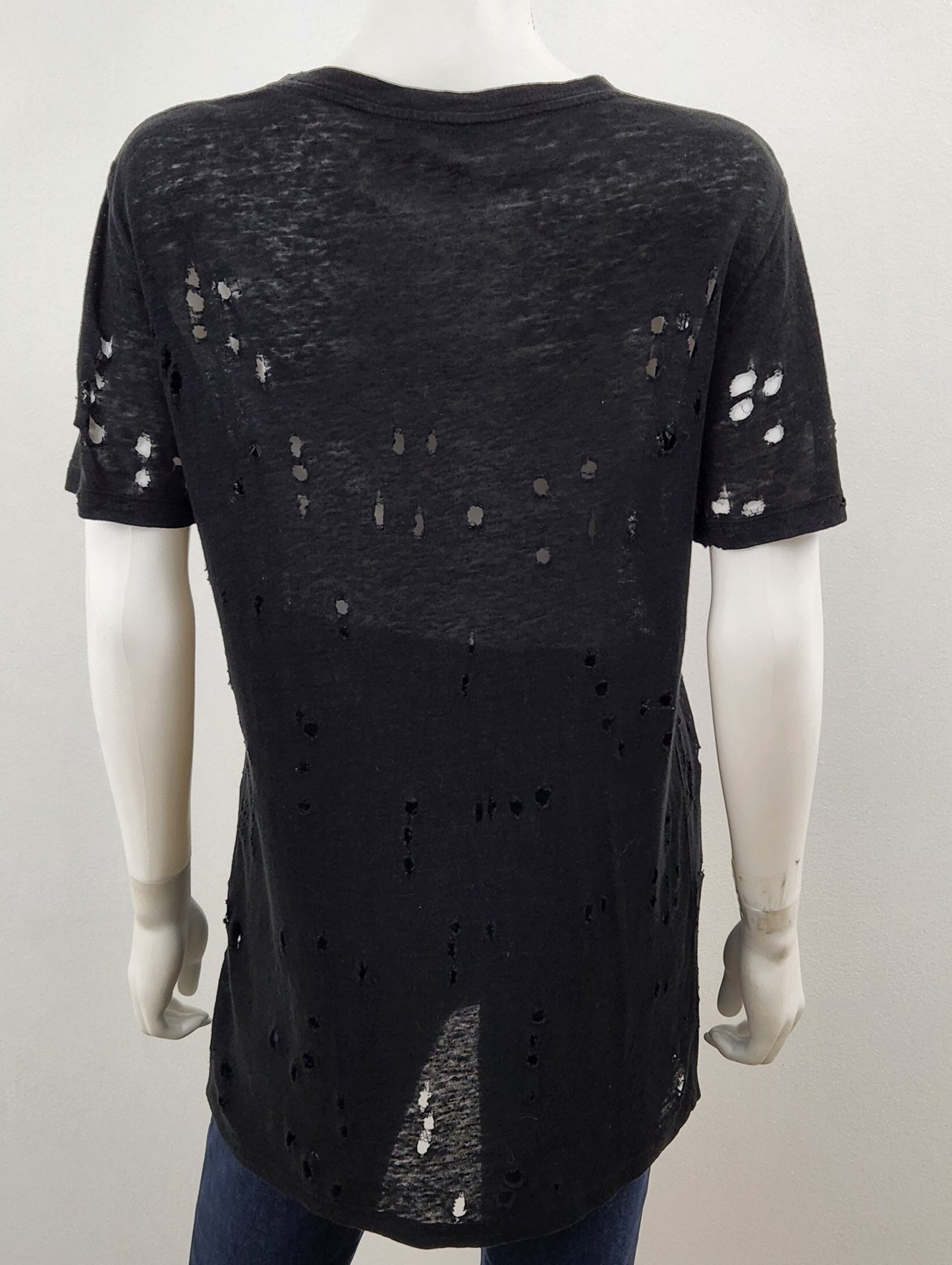 Clay Linen Distressed Tee Size XS