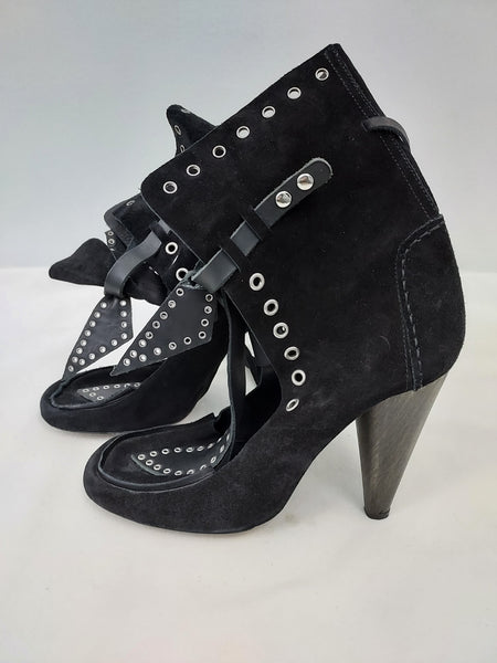 Mossa Eyelet Suede Booties Size 41