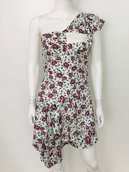 Silk One Shoulder Dress Size Small