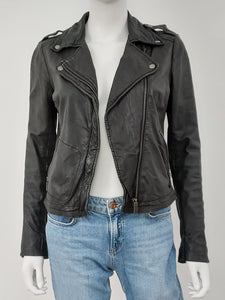 Leather Moto Jacket Size XS