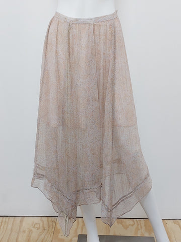 Asymmetrical Floral Midi Skirt Size Small