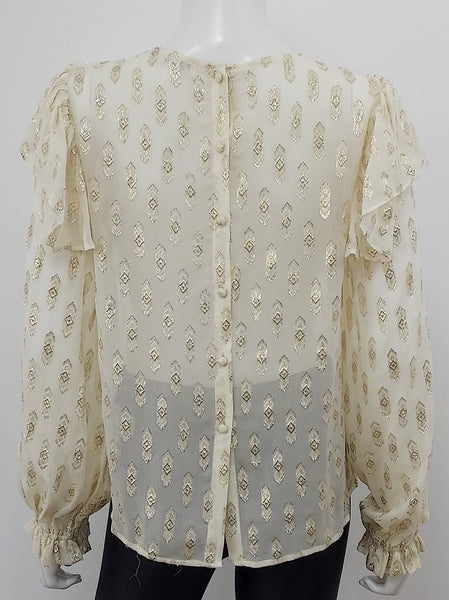 Erin Printed Silk Blouse Size Small