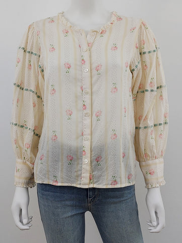 Ivory Floral Top Size Small