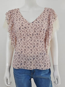 Remy Floral Ruffle Top Size Small