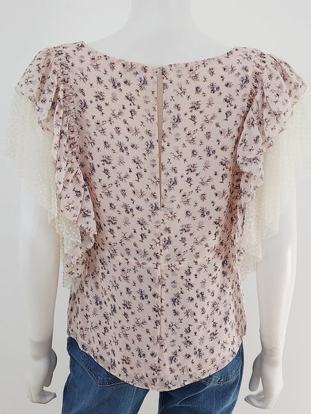 Remy Floral Ruffle Top Size Small
