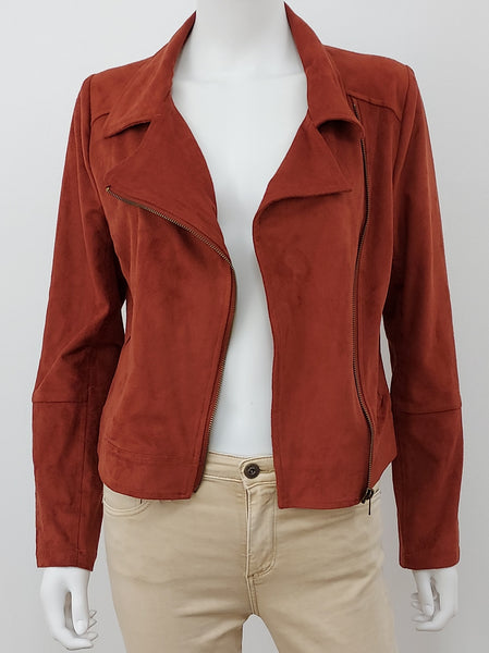 Faux Suede Moto Jacket Size Small