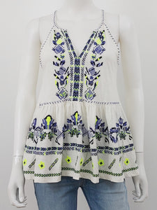 Embroidered Sleeveless Top Size XS