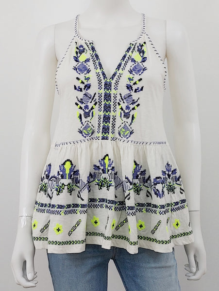 Embroidered Sleeveless Top Size XS