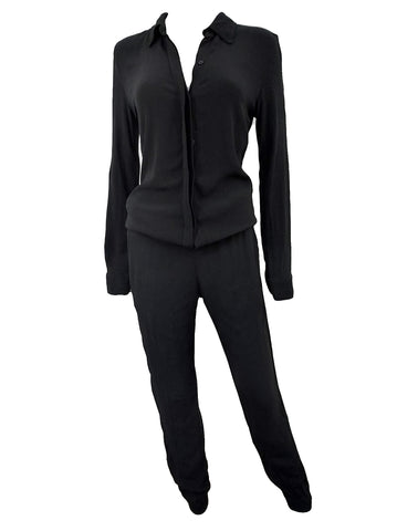 Crepe Long Sleeve Jumpsuit Size XS