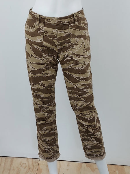 Camo Print Cropped Trousers Size 6