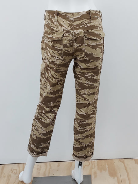 Camo Print Cropped Trousers Size 6
