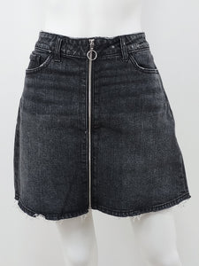 Aideen Zip Front Denim Mini Skirt Size 29