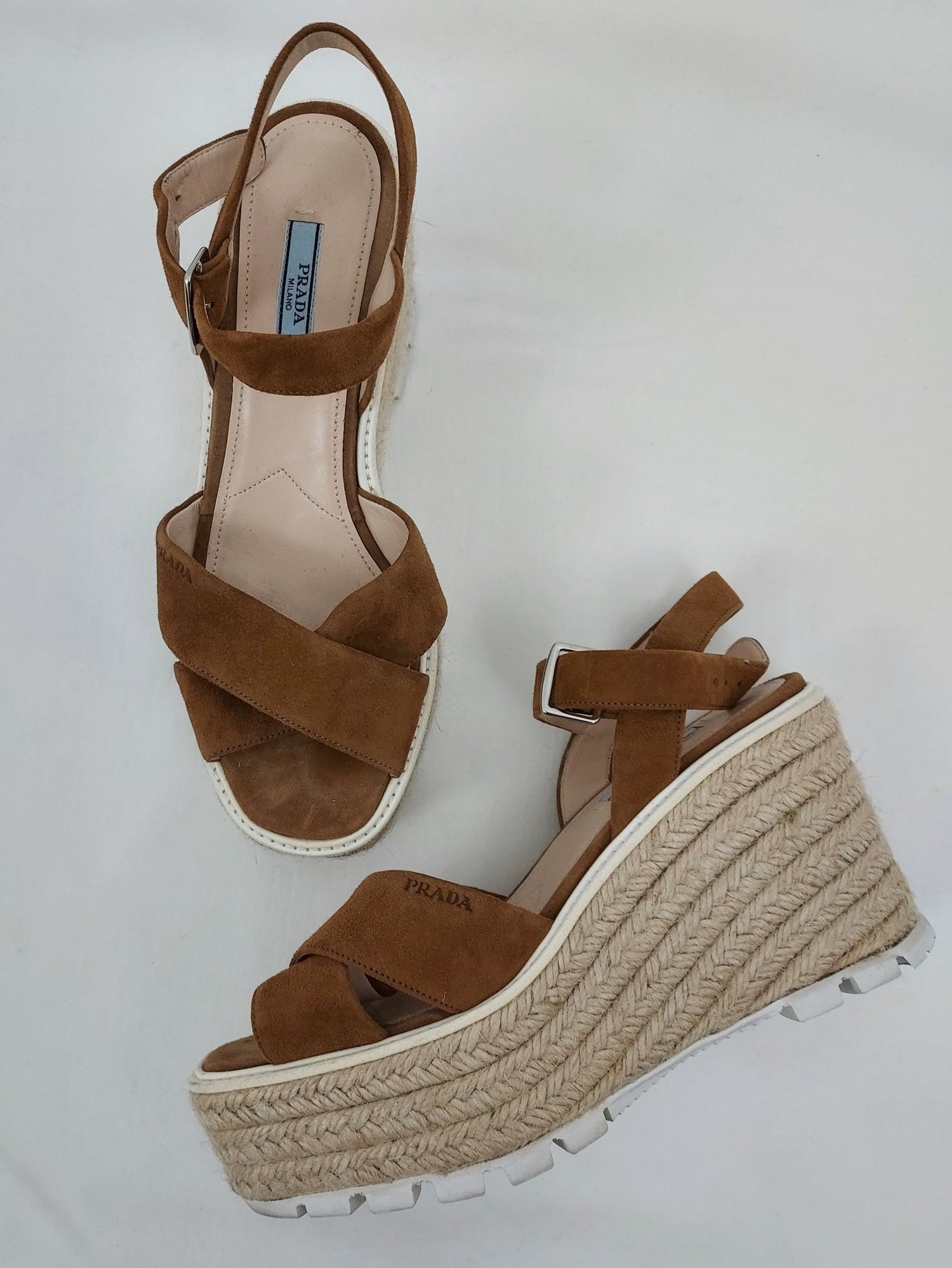 Suede Platform Espadrille Sandals Size 38