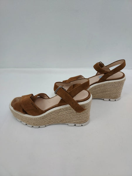 Suede Platform Espadrille Sandals Size 38