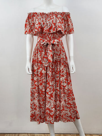 Cherry Blossom Floral Silk Dress Size 6
