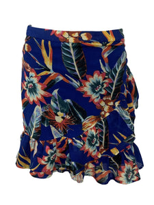 Tropical Floral Ruffle Skirt Size Small