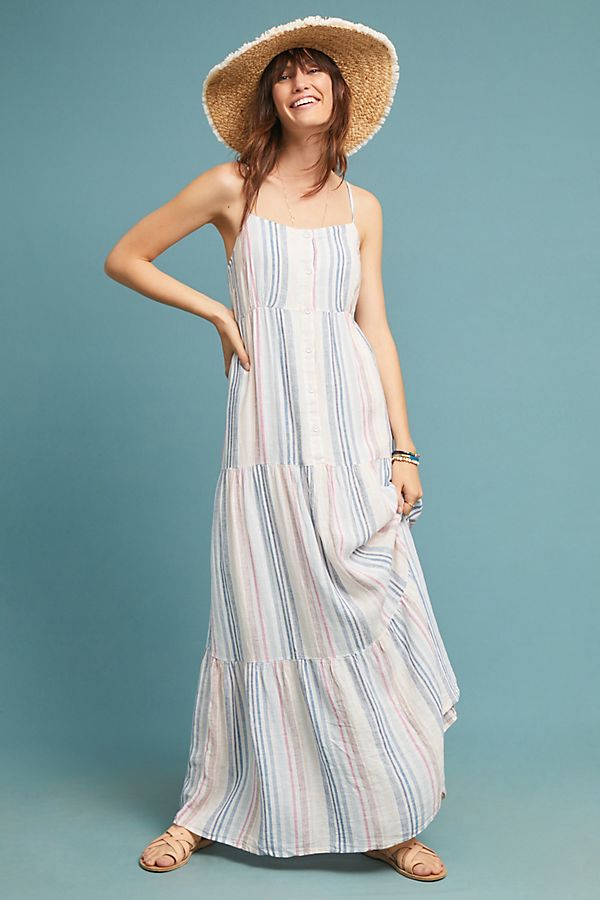 Promenade Striped Maxi Dress Size XS