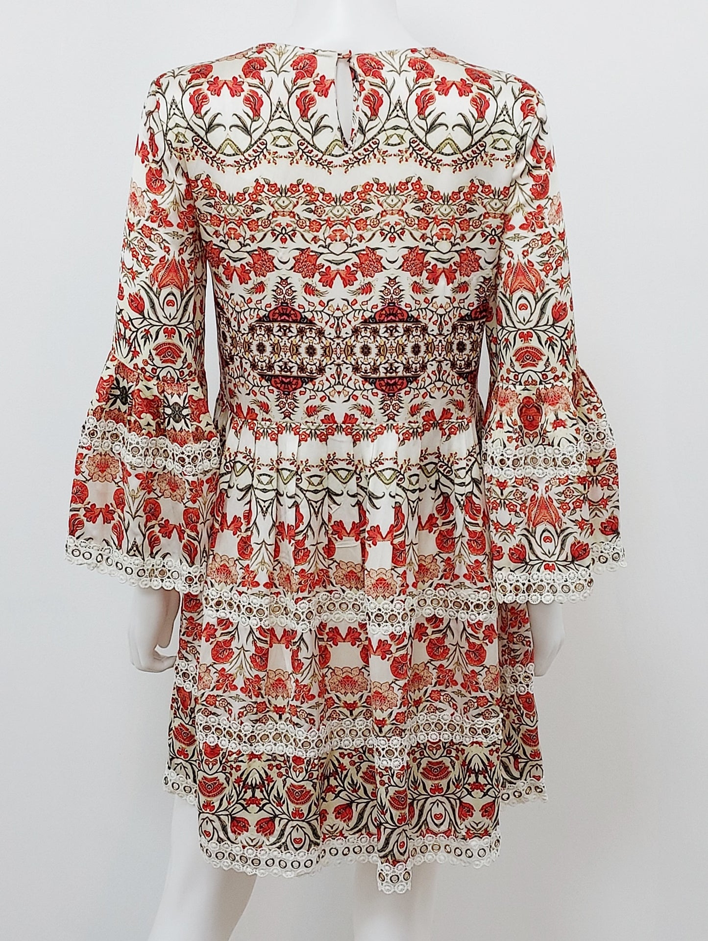 Silk Floral Tiered Dress Size 8