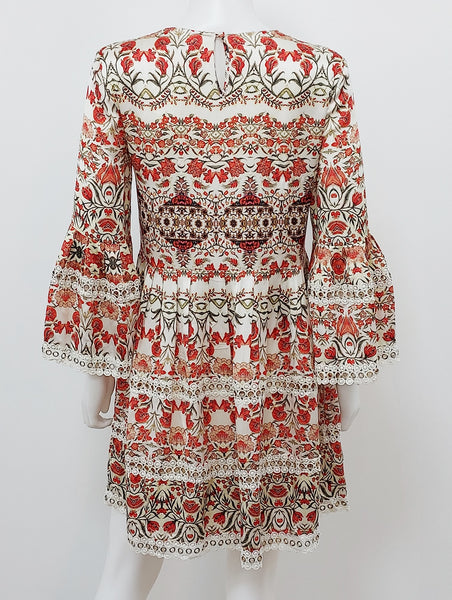 Silk Floral Tiered Dress Size 8