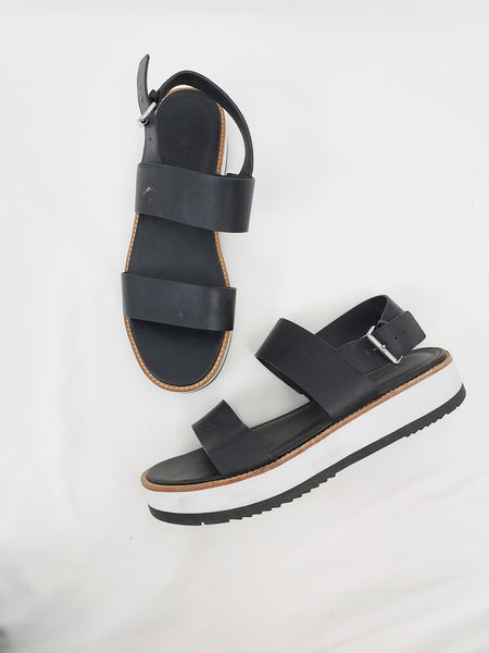 Platform Leather Sandals Size 10