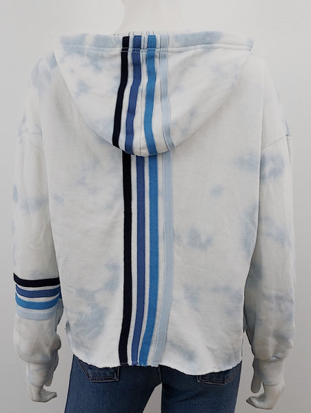 Tie Dye Hoodie with Stripes Size Small