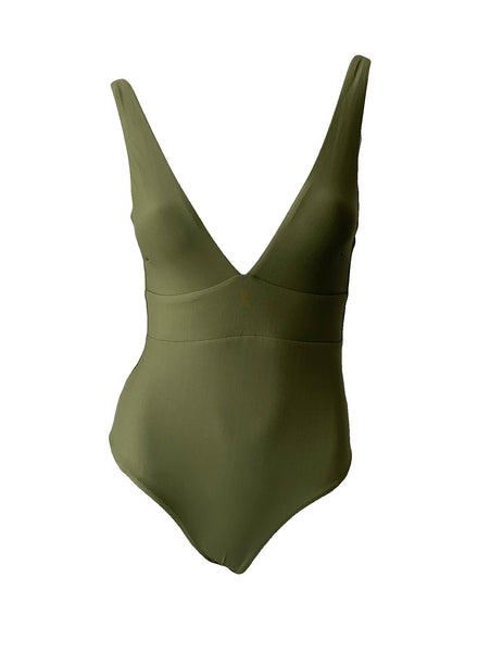 Plunge One Piece Swimsuit Size Small
