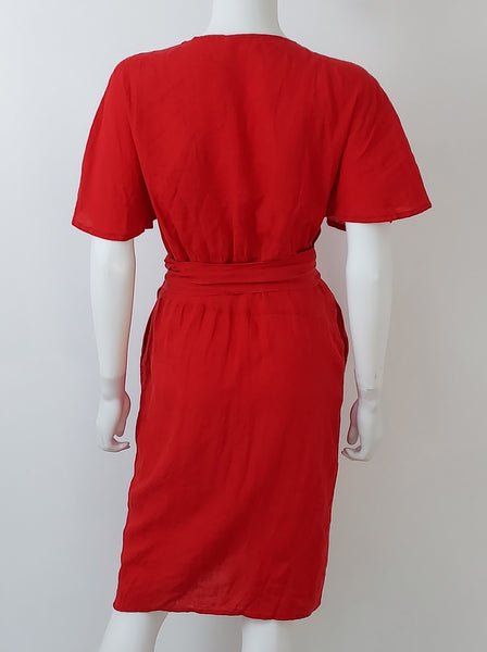 Atena Linen Wrap Dress Size Small NWT