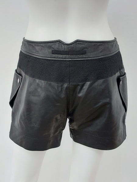 Black Leather Shorts Size 4